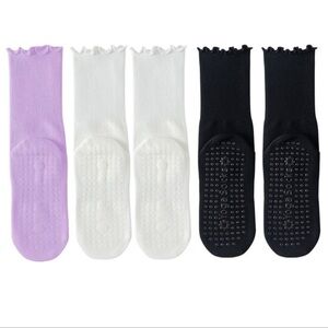 Anna-Kaci Women’s Anti-Slip Crew Yoga/Pilates Grip Socks Set